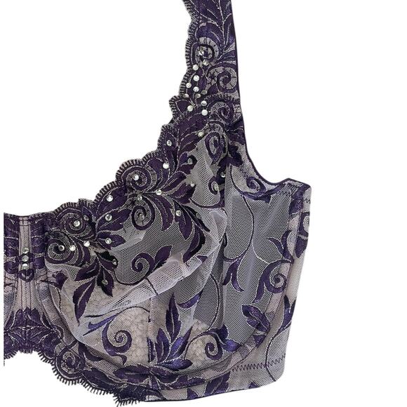 Soma Sensuous Lace Unlined Bra Size 36DDD Sheer Elegant Romantic Feminine - Picture 3 of 10